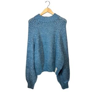A.N.A. Chunky Knit Sweater in Turquoise Marle NWT